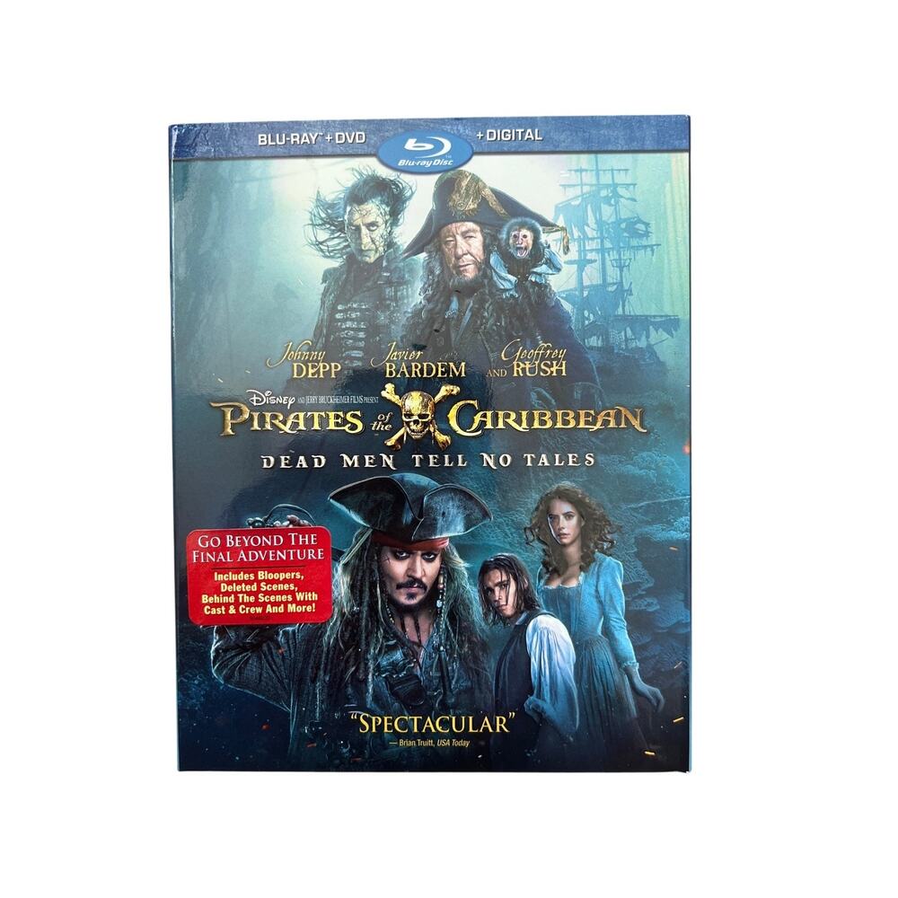 Pirates of the Caribbean: Dead Men Tell No Tales (Blu-ray + DVD, 2017) Slipcover
